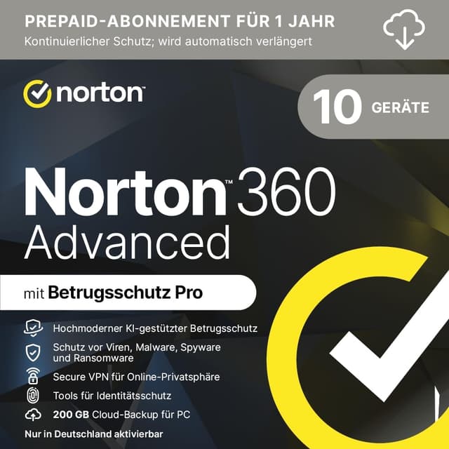 Detalle de Norton 360 Advanced 2026 Schutz für 10 Geräte