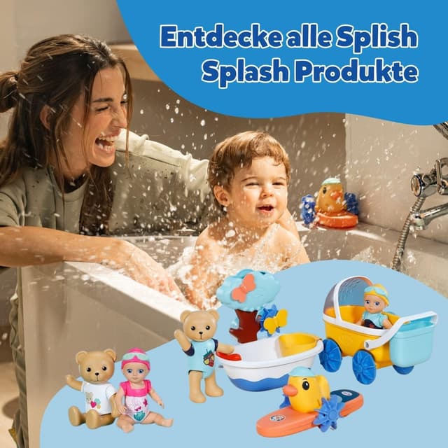 Thumbnail 6 de BABY born Splish Splash Bade-Spielzeug-Set mit Emma im Kinderwagen – Saugnäpfe, ohne Batterien (ab 1 Jahr)