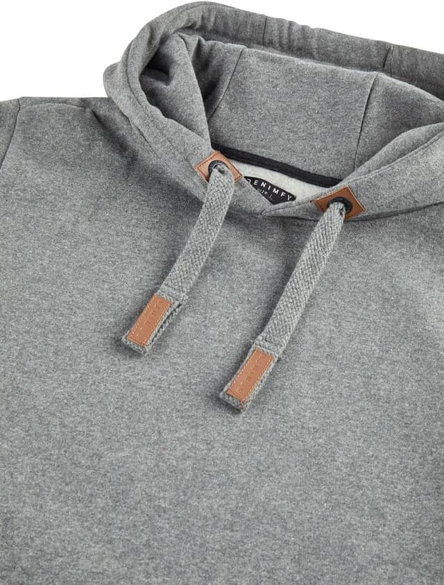 Detalle de DENIMFY Herren Hoodie Regular Fit mit Kapuze – DFIvo Pullover in Beige, Navy, Schwarz, Grün & Grau
