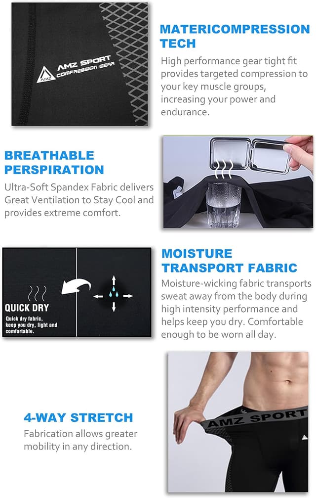 Thumbnail 5 de AMZSPORT sports compression leggings for running