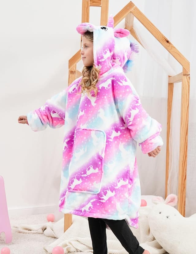 Detalle 2 de Ceruwum Unicorn Hoodies for Girls – Oversized Unicorn Hooded Sweatshirt Hoodie Blanket