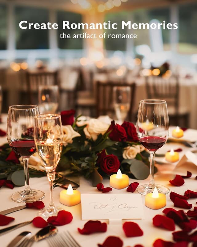 Thumbnail 5 de Homemory 2000 rose petals with 24 LED tealights 🌹