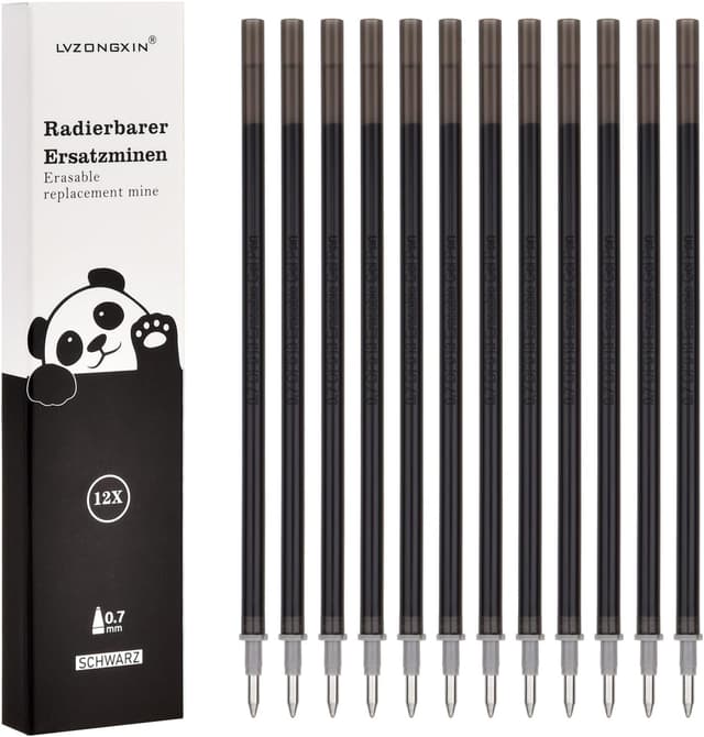 Detalle de Radierbare Ersatzminen (12er-Set) kompatibel mit Legami, schwarz, Spitze 0,7 mm