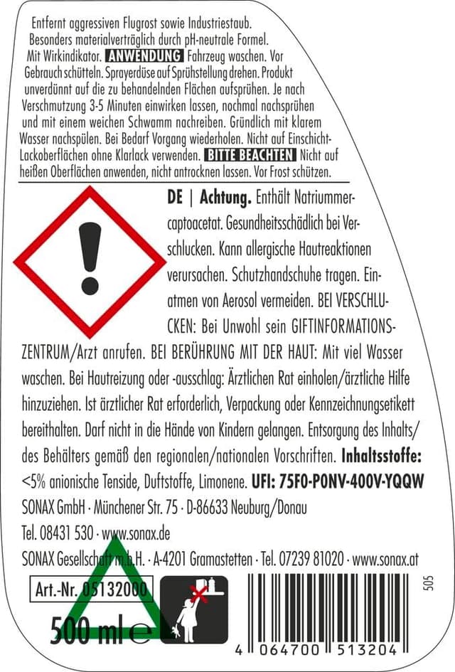 Thumbnail 1 de SONAX FlugrostEntferner 500 ml