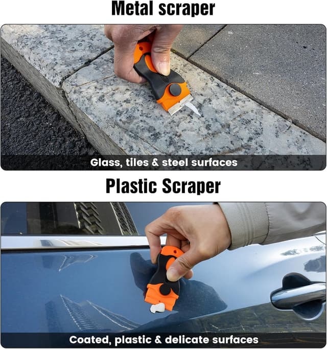 Detalle de OrbitShell Eraser Wheel Decal Remover Tool Kit with Rubber Wheels, Razor Scrapers & Drill Adapters