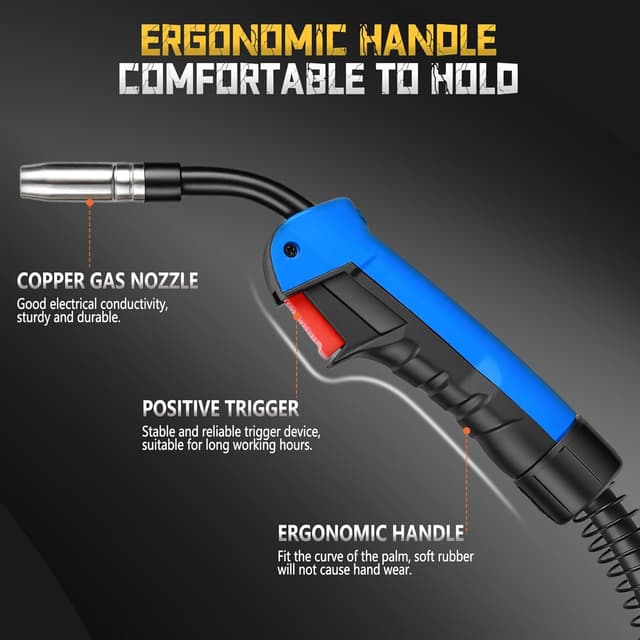 Detalle 2 de BOSYTRO Torcia di Saldatura MIG/MAG MB15AK con filo 4 m e set da 22 pezzi