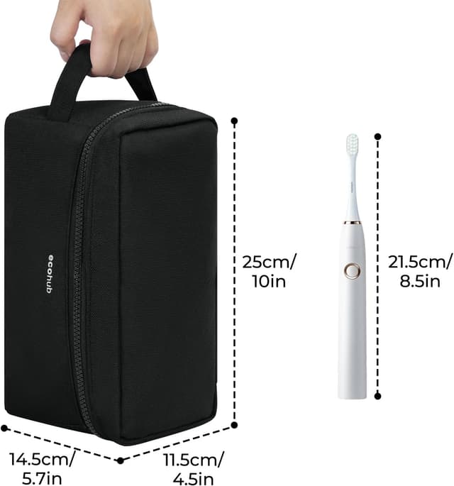 Detalle 2 de ECOHUB Borsa da toilette da viaggio con separazione asciutto/bagnato (brevetto pendente) ECOHUB, nero