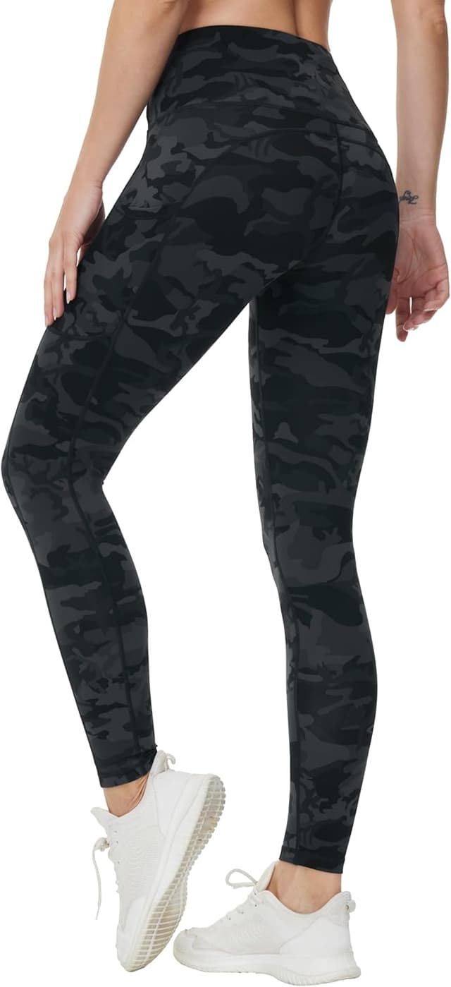 Detalle de THE GYM PEOPLE Pantalon de yoga taille haute femme à poches profondes – legging d’entraînement extensible