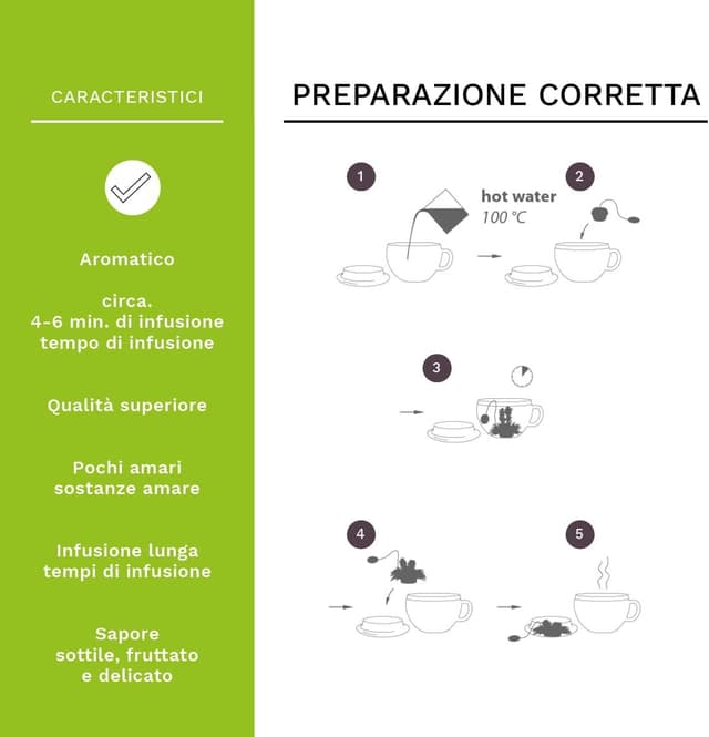 Detalle de Creano Tèlini Set regalo 8 fiori di tè, tazza 200 ml