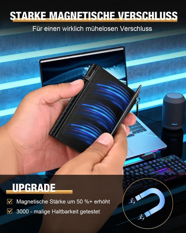 Thumbnail 6 de dwnkove Herren-Kartenetui Slim Wallet 11 Karten