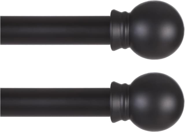 Thumbnail 6 de Thestoa Adjustable Curtain Rods (48 to 84-92 inch) in 5/8" Matte Black Stainless Steel