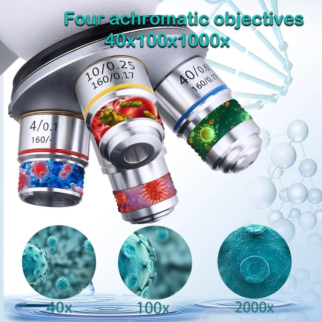 Thumbnail 2 de Compound Microscope 40X–2500X with Dual LED Lighting 🔬