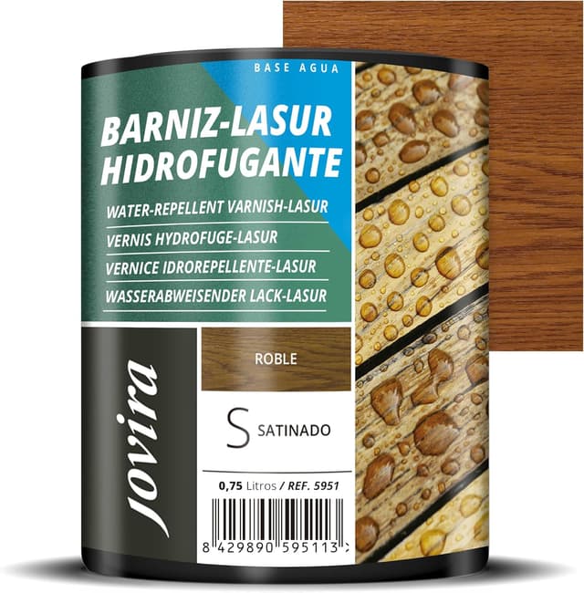 Detalle de JOVIRA PINTURAS Lasur impregnante idrorepellente protettivo all’acqua satinato 750 ml – Rovere
