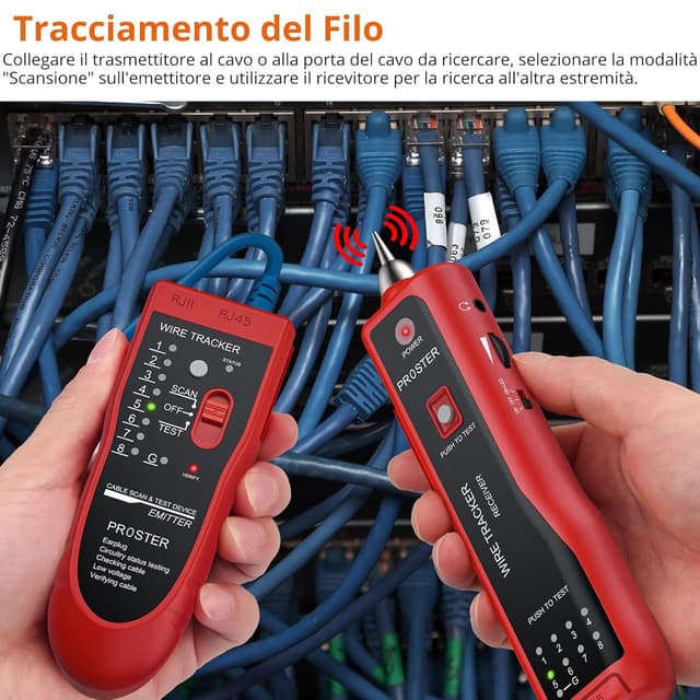 Thumbnail 2 de Proster Tester Cavo RJ45 RJ11 1 kit 📡