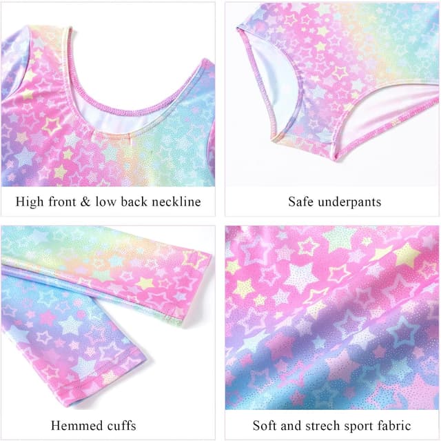 Detalle de Arshiner Justaucorps fille pailleté, 3 pièces