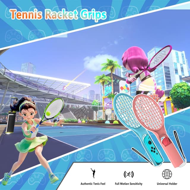 Detalle de AOKUMA Tempered Glass Screen Protector & 15-in-1 Accessories Kit for Nintendo Switch 2 Sports (2 Pack)