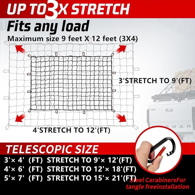 Thumbnail 2 de Heavy Duty Cargo Net 4'x4' for Pickup Truck Bed