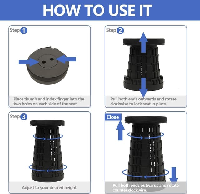 Detalle 2 de BARGAIN FACTORY Portable Folding Stool 1 kg