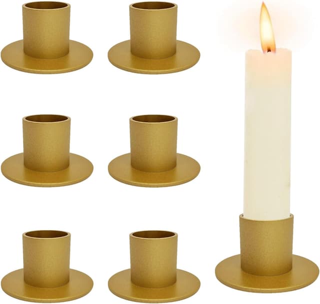 Detalle de Royiwe lot de 6 bougeoirs dorés rétro