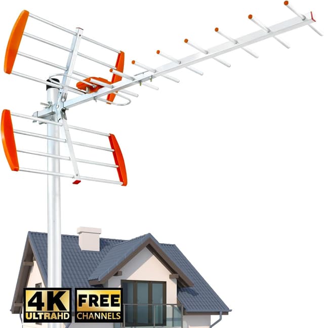 Detalle de AtomDream Tech Outdoor TV Aerial for Freeview HD (360° reception, waterproof, 10m coax)