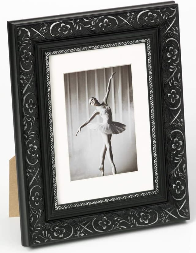 Detalle de Walther Design Cadre photo Barock CR050D anthracite 40 x 50 cm avec passe-partout