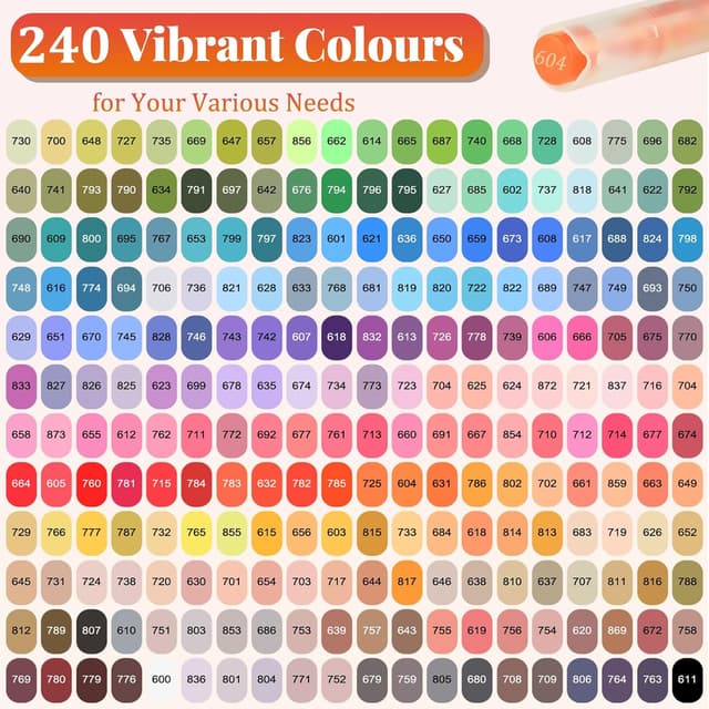 Detalle 2 de Funnasting 240 Colours Acrylic Paint Pens with Flexible Brush Tip (for glass, fabric, rock & DIY crafts)
