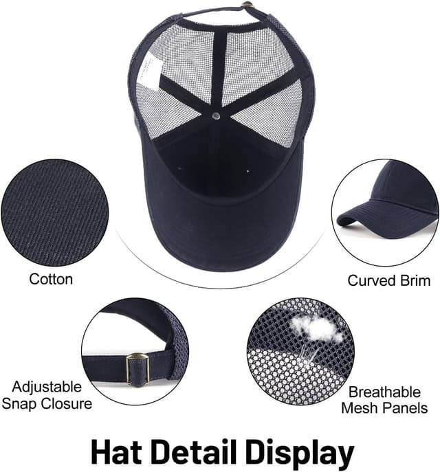 Detalle de Zylioo XL/XXL baseball cap (oversize) with standard or long brim for big heads