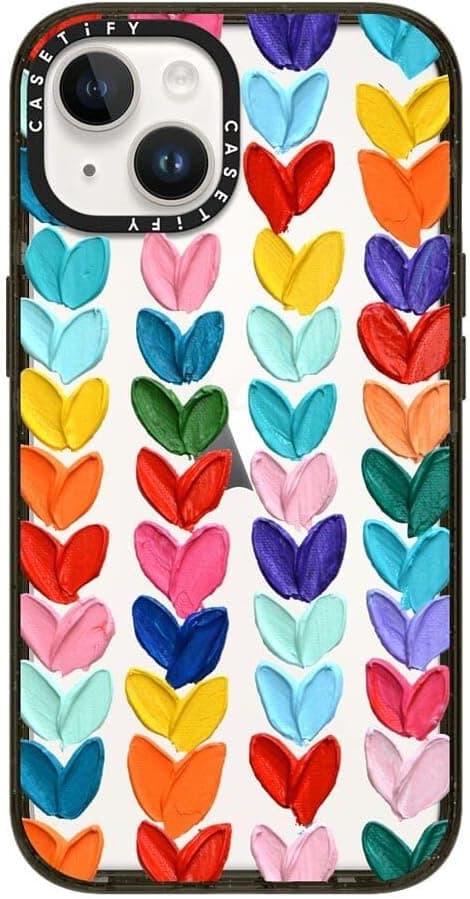 Detalle 2 de CASETiFY Impact iPhone 14 Case (Polka Daub Hearts) with 8.2ft Drop Protection