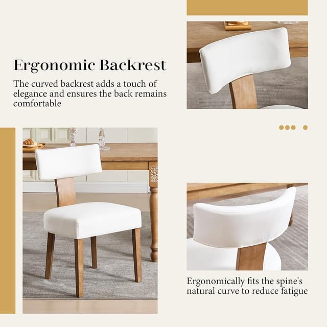 Detalle 2 de Set di 2 sedie da pranzo in lino