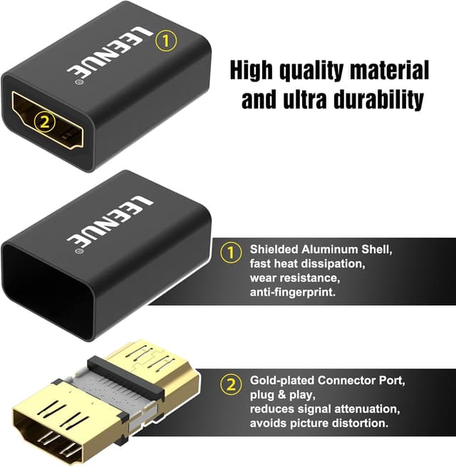 Detalle de LEENUE HDMI Coupler 8K Adapter