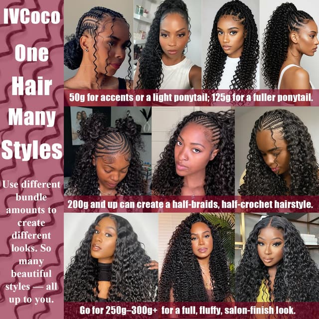 Thumbnail 4 de Human Crochet Hair 18 Inch Deep Wave 💇♀