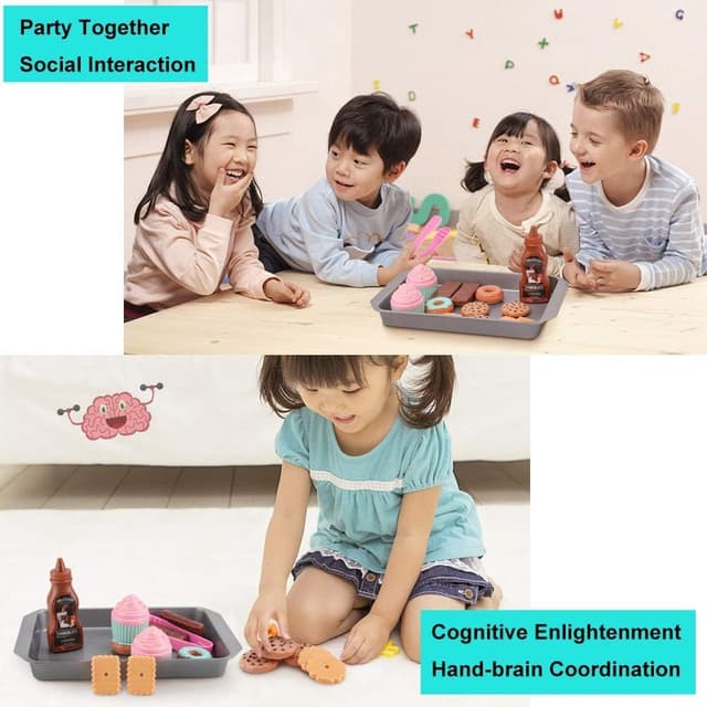 Detalle 1 de Elitoky Cookie Play Food Set (16-Piece) for Pretend Baking & Kids Kitchen Play