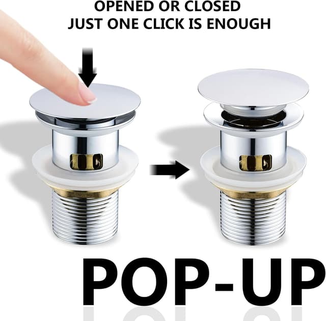 Detalle de kelleria Piletta universale per lavabo bagno con click-clack e troppopieno cromata