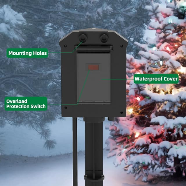 Detalle 2 de TiFFCOFiO Outdoor Power Strip 25 ft 6-Outlets