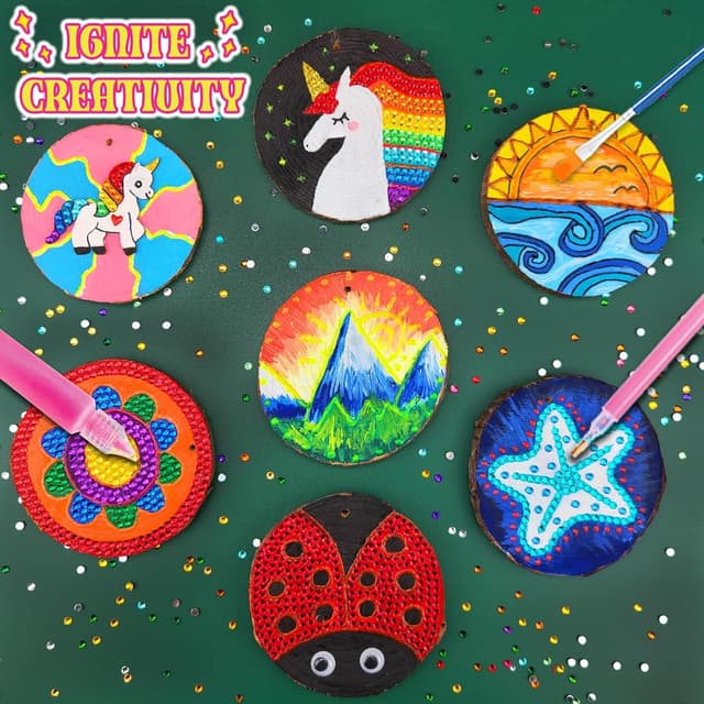 Detalle 2 de klmars Kids Wooden Painting Kit Glow-in-the-Dark