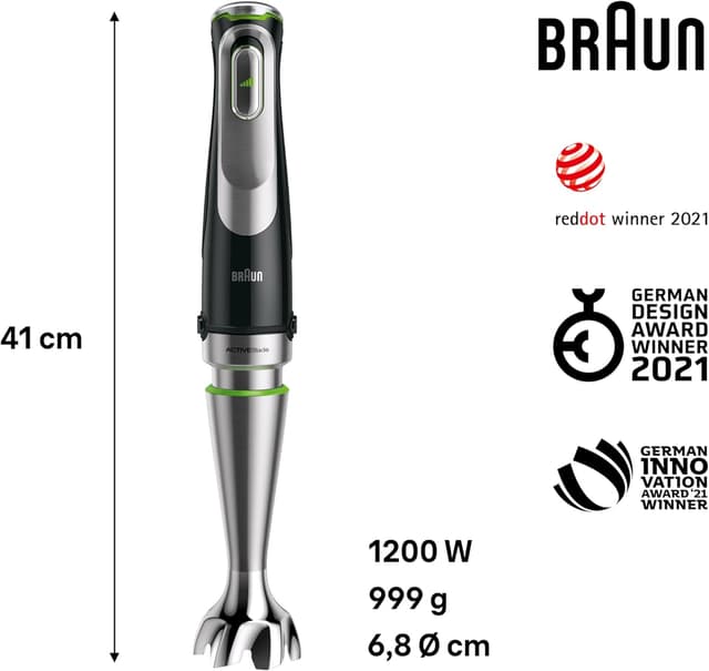 Detalle de Braun MultiQuick 9 MQ9187XLI 1200 W Stabmixer 🍲