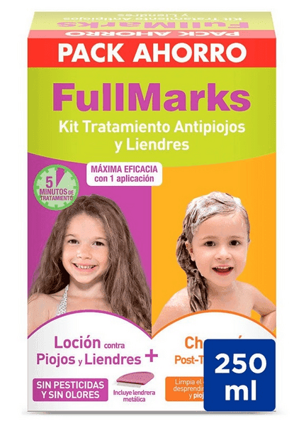 Detalle de Fullmarks Kit Loción Antipiojos + Champú Post Tratamiento 100 ml