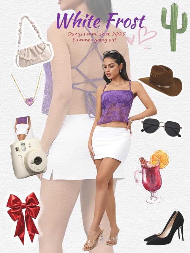 Thumbnail 6 de Danysu Stretchy Mini Skorts Low Waist Skirt with Shorts and Side Slit