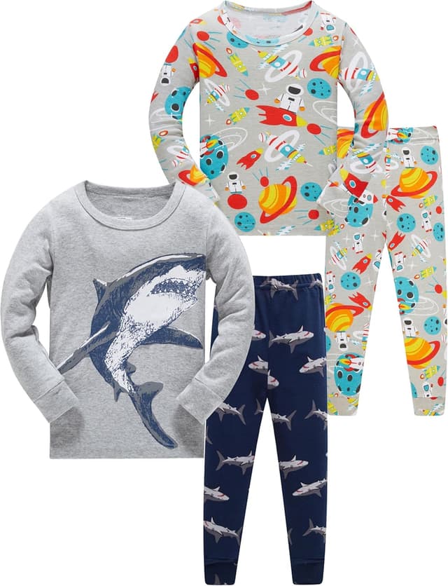 Detalle de SOIBEEN Pyjama Set Jungen 4‑teilig 1–12 Jahre
