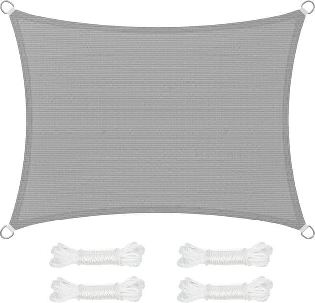 Detalle de SONGMICS Vela Parasole 3 x 4 m in HDPE GSS34QY, grigio chiaro
