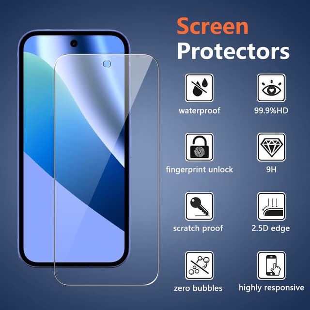 Detalle 2 de Coque magnétique jrester pour Google Pixel 10a + 3 protections écran en verre trempé (transparent)