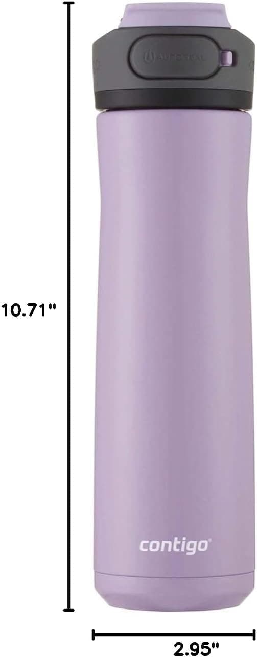 Detalle de Contigo Cortland Chill 2.0 24oz Insulated Stainless Steel Water Bottle with AUTOSEAL Lid (Lavender)