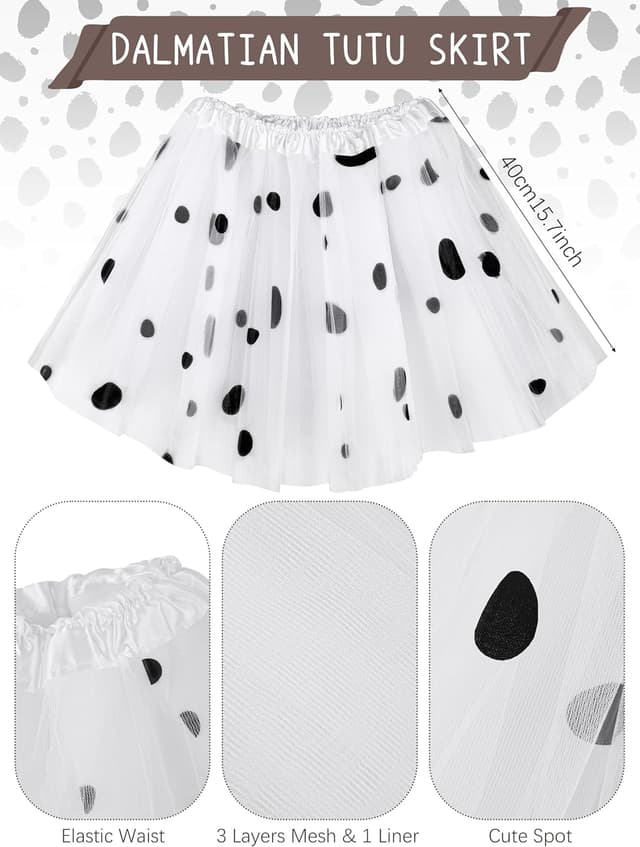 Detalle 2 de FancyFun Dalmatian Costume, 4 sizes ðŸŽ