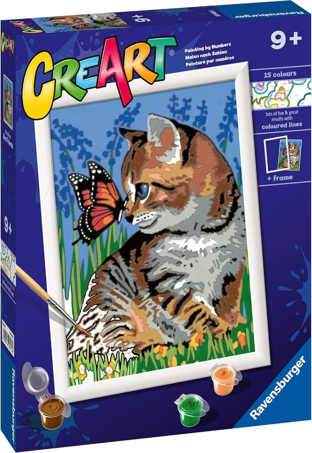 Detalle 2 de Ravensburger Creart Gattino e farfalla kit pittura per bambini 🎨