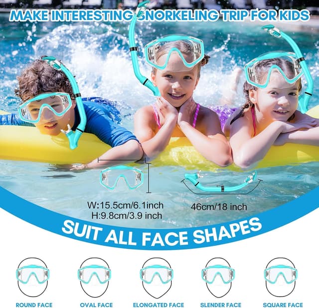 Thumbnail 4 de HiiPeak Kids Snorkel Set Dry Top Mask