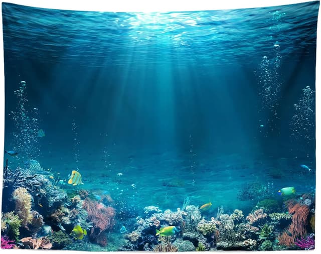 Detalle de BELECO Underwater World Backdrop (2.1x1.5m) polyester fabric undersea photography background