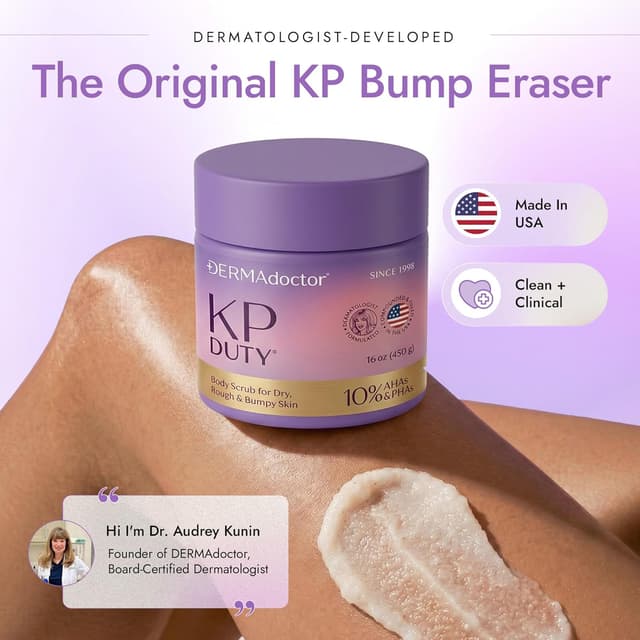 Detalle de DERMAdoctor KP Bump Eraser Body Scrub with 10% AHAs + PHAs (Glycolic & Lactic acids) — 16 fl oz