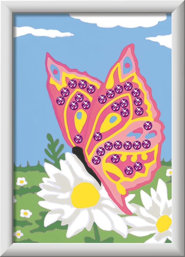 Detalle 2 de Ravensburger CreArt Farfalla scintillante – Dipingere con i Numeri per Bambini 7+ anni, kit pittura 14 x 19 cm