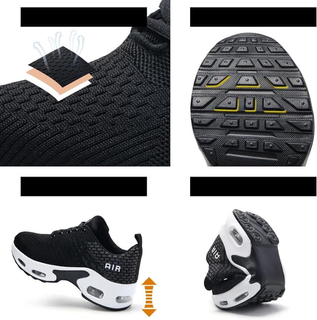 Detalle de HJJ Womens Air Cushion Arch Support Memory Foam Trainers