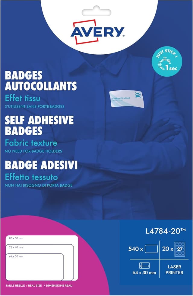 Detalle de Avery 540 badges adhésifs en soie Laser